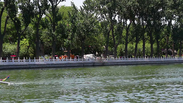 北京什刹海游船Houhai park at daytime HD.视频下载