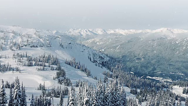 下雪的滑雪坡道视频素材