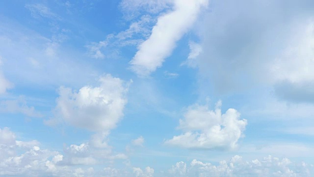 4K/超高清到高清延时:Cloudscape延时，白云在蓝天上奔跑。视频素材