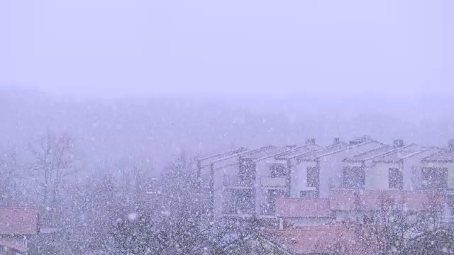 冬季圣诞节期间，斯洛文尼亚的迪瓦卡会下大雪。视频下载