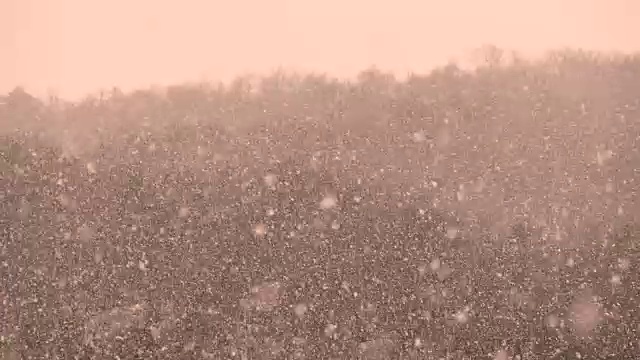 近距离镜头的自然大雪在山区视频素材