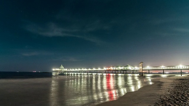 波罗的海海岸夜间淘金时间流逝视频素材