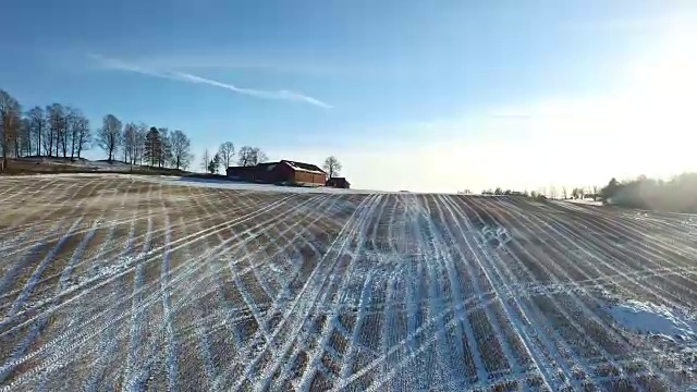 白雪皑皑的农场视频素材