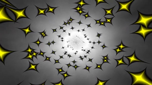 旋转的星星在催眠的圆圈动画视频素材