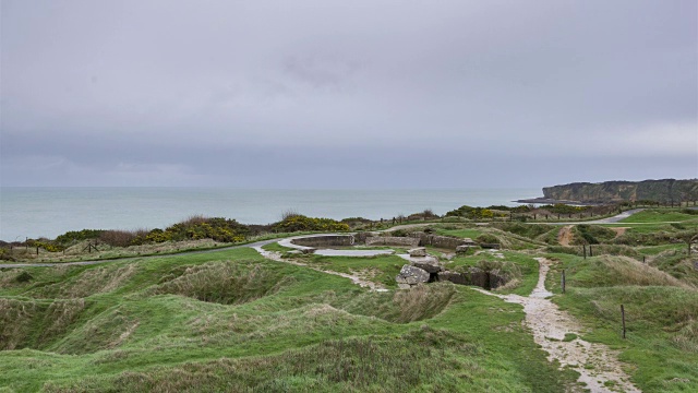 法国，梅西grandcampe - Timelapse - Pointe du Hoc视频素材