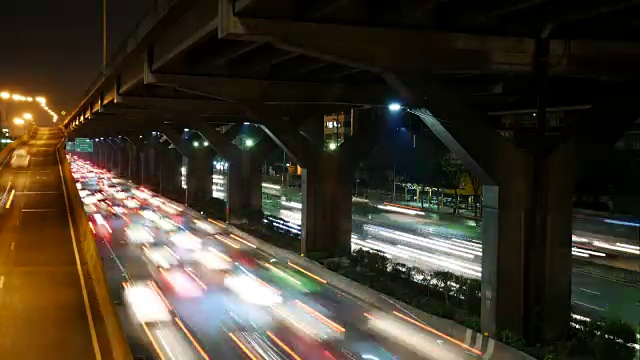 曼谷道路上交通的时间流逝视频素材