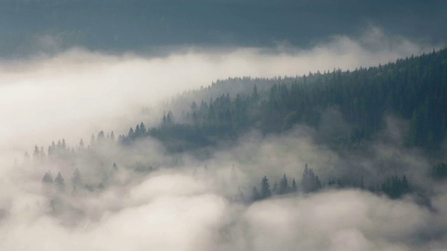 美丽的山景与雾视频素材