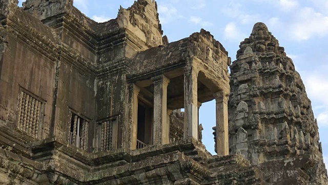 旅游旅游地标柬埔寨吴哥窟古文明寺视频素材