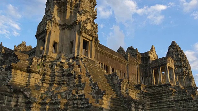 旅游旅游地标柬埔寨吴哥窟古文明寺视频素材