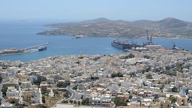 Syros, Cyclades，希腊全景视频素材