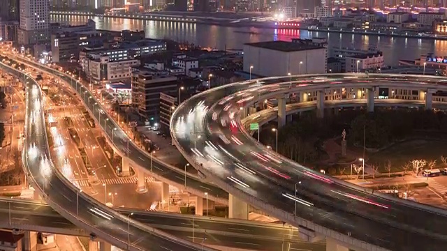 南浦大桥夜景/中国上海视频素材