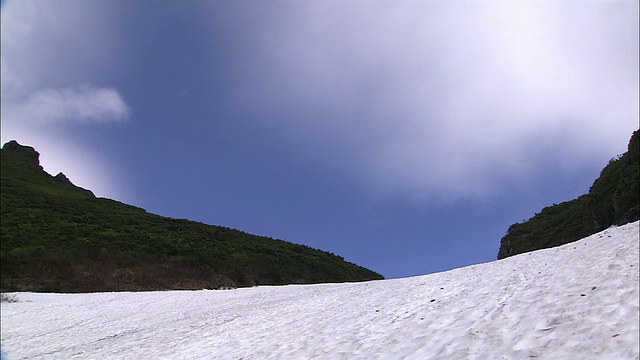 山上的雪片。Rausu在北海道视频素材