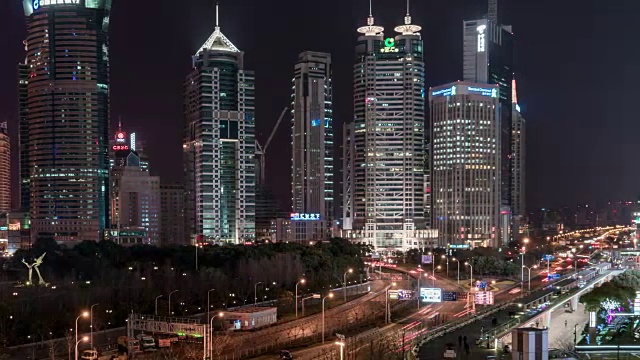 时间流逝城市夜间交通视频素材