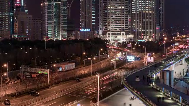 时间流逝城市夜间交通视频素材