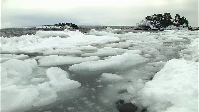 尼摩洛海峡的浮冰视频素材