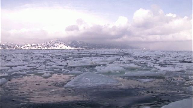 尼摩洛海峡漂流的冰视频素材