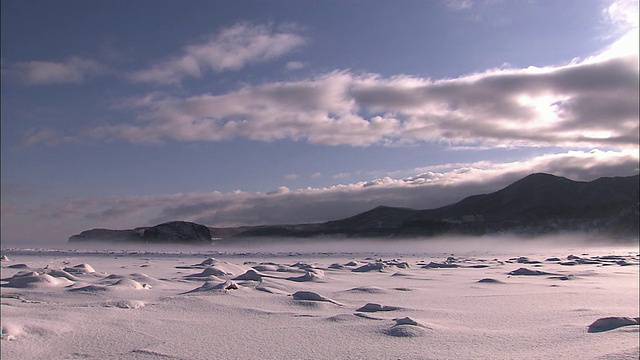 北海道的晨雾和浮冰视频素材