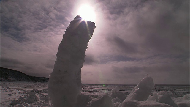 北海道漂流的冰视频素材