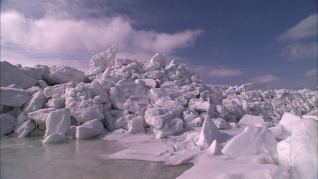 北海道漂流的冰视频素材