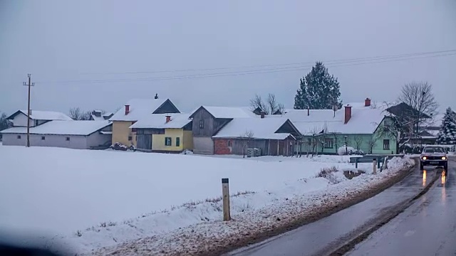 村子里的雪视频素材