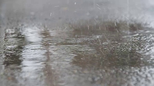 沥青路面上的雨水视频素材