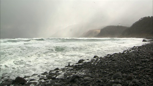 北海道的鄂霍次克海视频素材