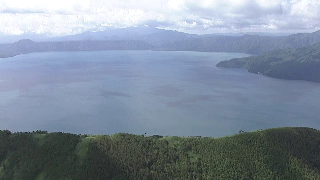 日本北海道志津湖，空中视频素材