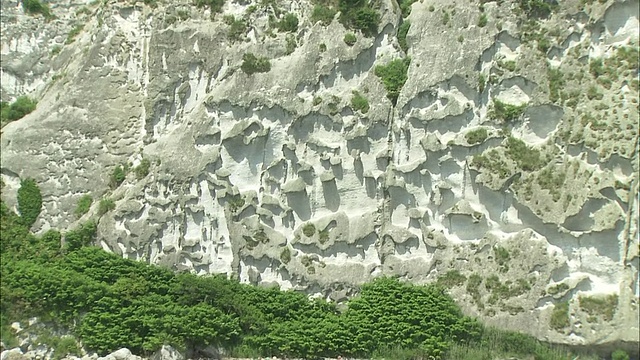 银崖标志着北海道岛的海岸线。视频素材