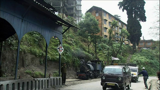 大吉岭喜马拉雅铁路蒸汽机车视频素材