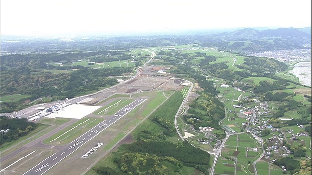 日本真野原富士静冈山机场附近生长着日本柏树。视频素材