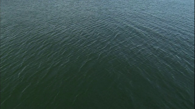 日本北海道赤岸湖的水面上泛起阵阵涟漪。视频素材