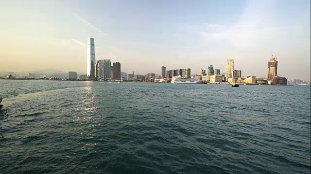 香港维多利亚港的渡轮- 4k视频素材