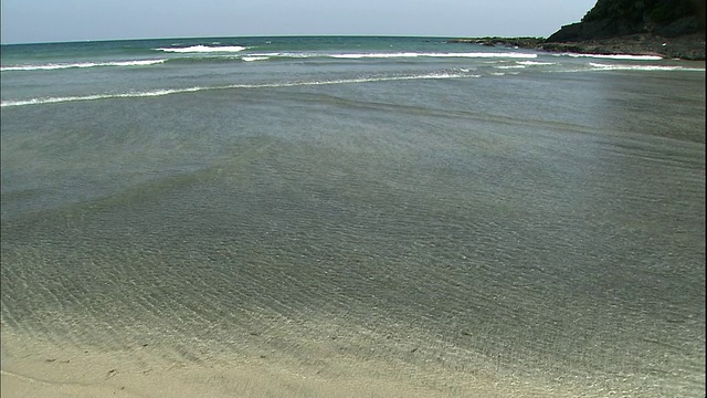 太平洋流向海滩。视频素材