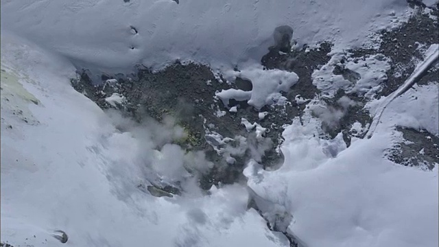 空中，日本富山田山地狱谷谷视频素材