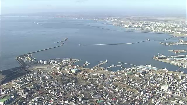 航拍，日本北海道钏路市视频素材