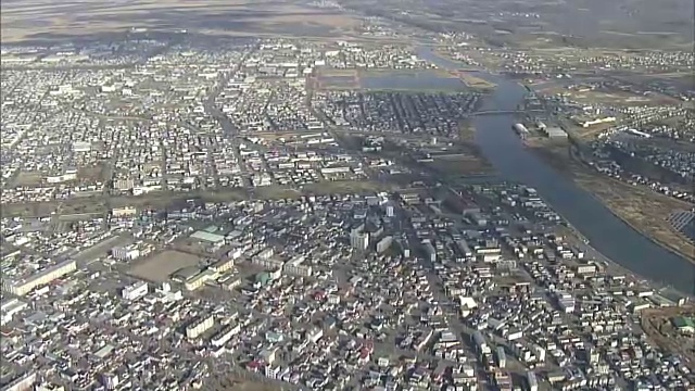 航拍，日本北海道钏路市视频素材