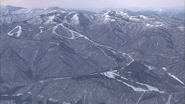 AERIAL，神乐滑雪场，新泻，日本视频素材