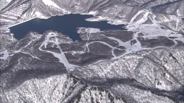 AERIAL，神乐滑雪场，新泻，日本视频素材