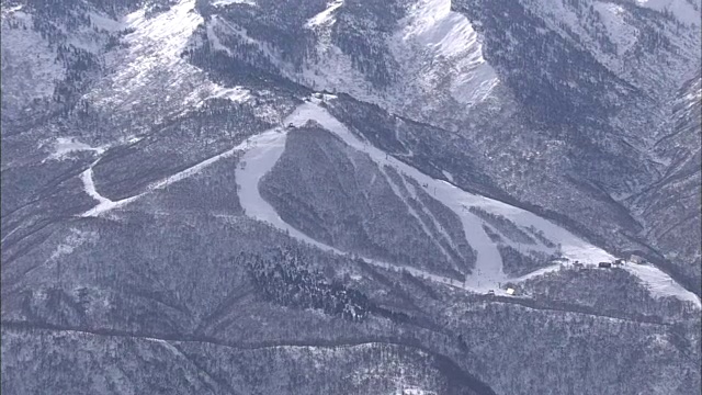 AERIAL，神乐滑雪场，新泻，日本视频素材