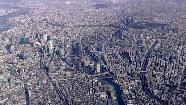 日本大阪市航拍视频素材