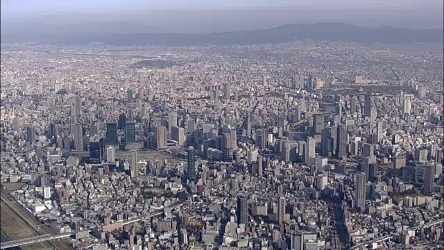 日本大阪市航拍视频素材