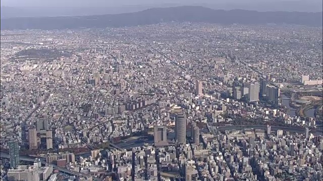 日本大阪市航拍视频素材