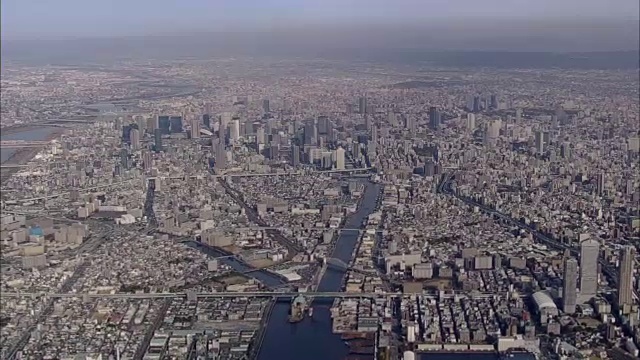 日本大阪市航拍视频素材