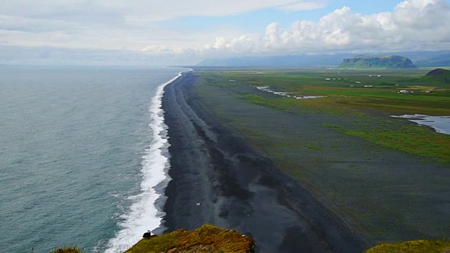 冰岛南部海岸的全景图。视频素材