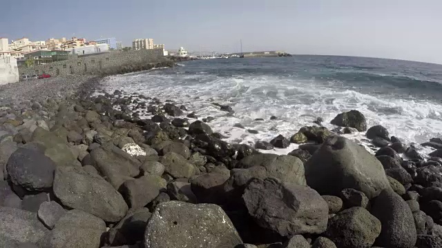 阳光明媚的特内里费海岸，西班牙加那利群岛，时光流逝视频素材