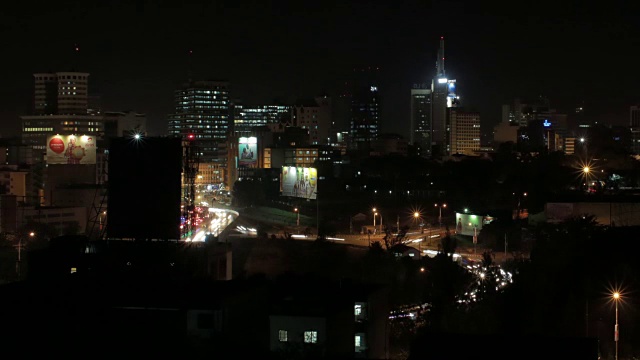 内罗毕夜景，细节视频素材