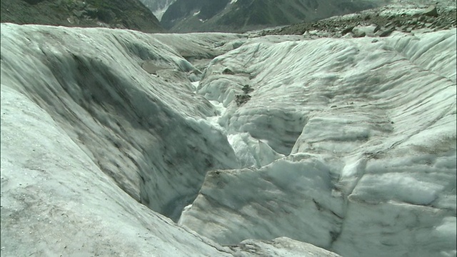 冰川表面的水流视频素材