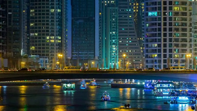 阿联酋迪拜滨海步道夜景视频素材