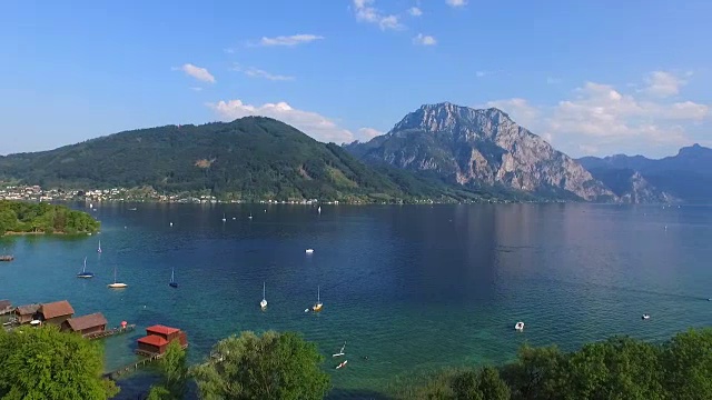 空中，美丽的奥地利风景，特朗西格蒙登视频素材