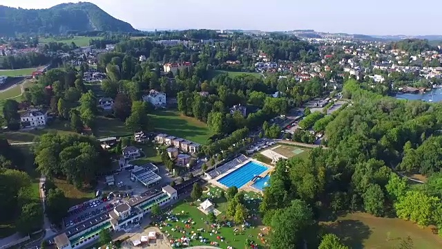 空中，美丽的奥地利风景，特朗西格蒙登视频下载